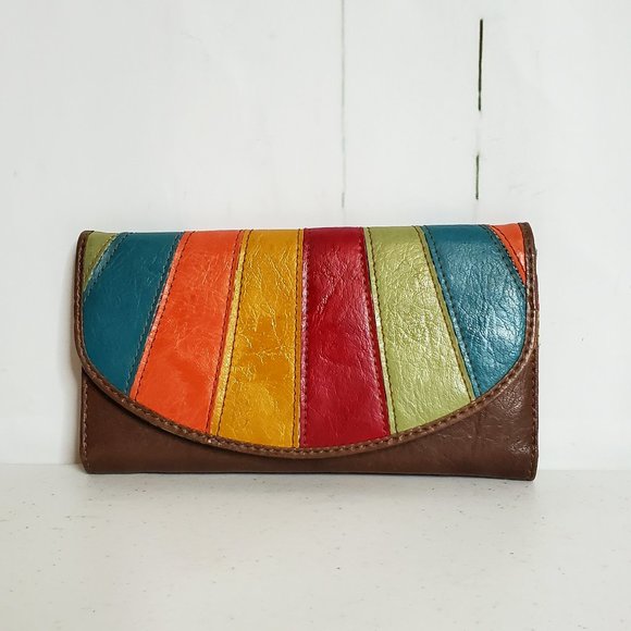 Axcess Handbags - Axcess Autumn Rainbow Faux Leather Envelope Wallet